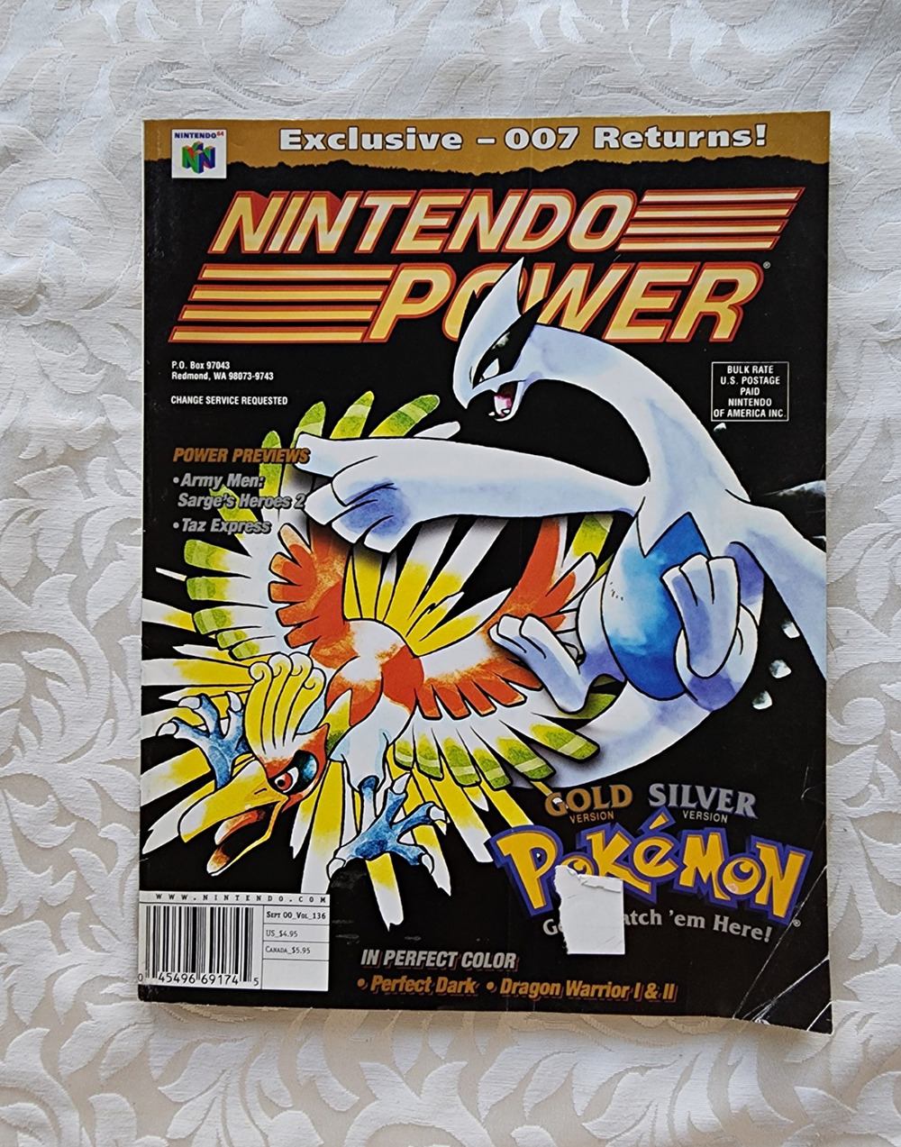 Nintendo Power Issue 136 September 1999 Pokémon Gold & Silver, w/POSTER